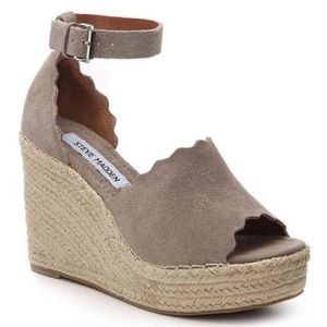 Steve Madden Reegin Taupe Suede Espadrille Sandals